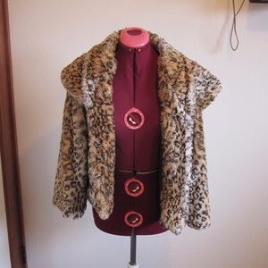 Alice and Olivia faux leopard fur coat.  Size M.